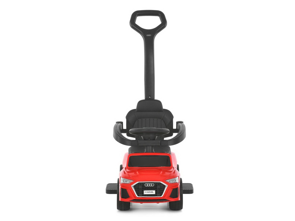 Каталка-толокарь M 6254EL-3, музыка, свет, родительская ручка, подстаканник, MP3, Bluetooth, красный
