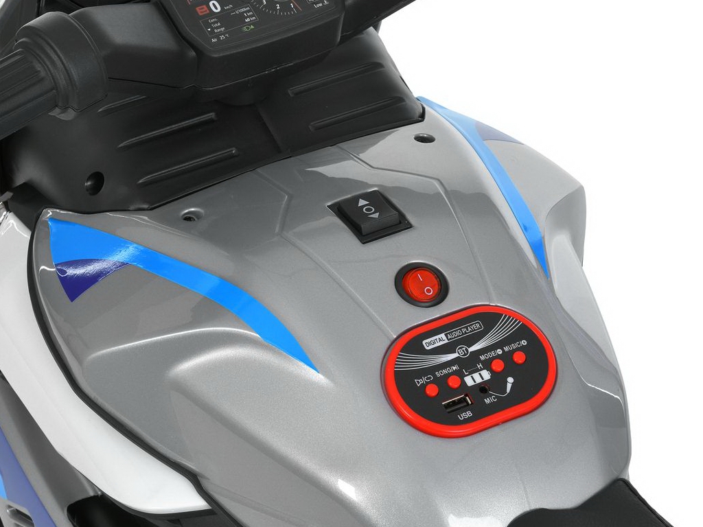 Електромотоцикл M 6262EL-11,1х12V/7Ah, 2х25W, Bluetooth, USB, TF, EVA,  музика, світло