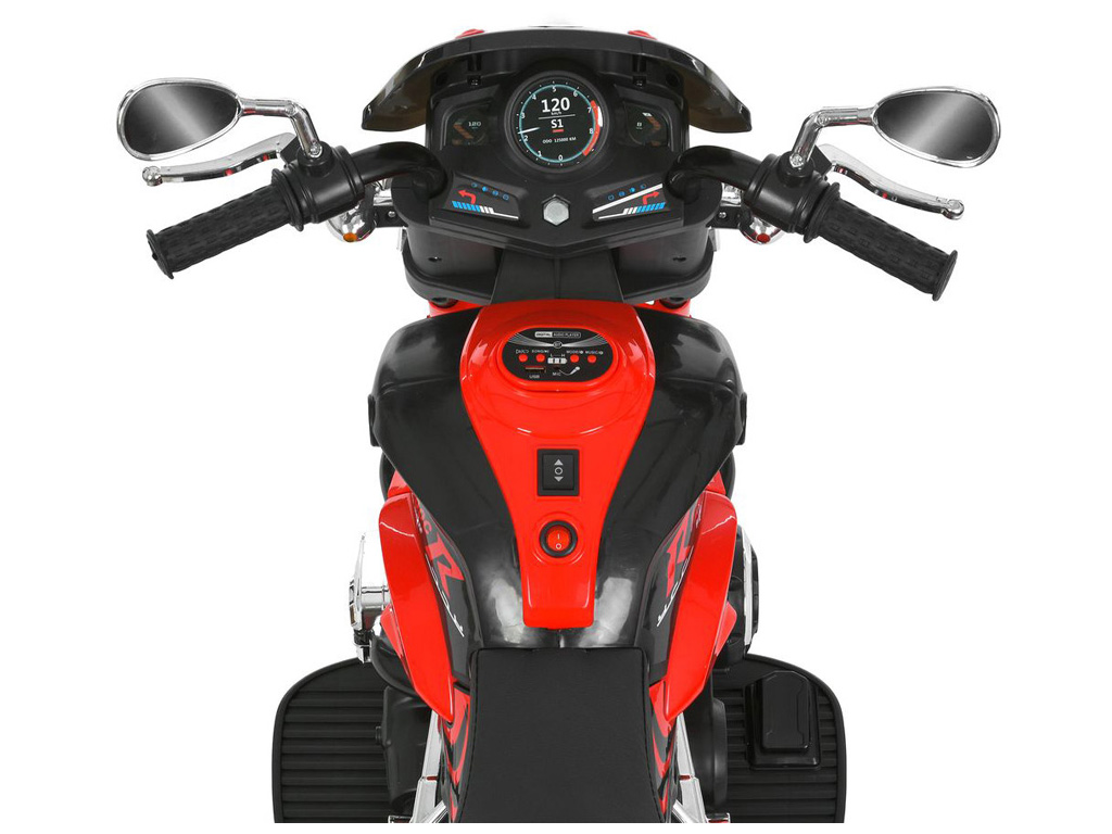 Елетромотоцикл M 6263EL-3, 1х12V7Ah, 2х25W, Bluetooth,USB, TF, музика, світло, червоний, Bambi Racer