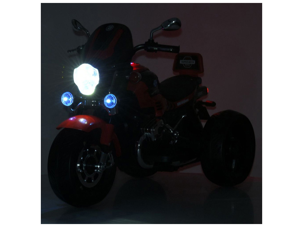 Елетромотоцикл M 6263EL-3, 1х12V7Ah, 2х25W, Bluetooth,USB, TF, музика, світло, червоний, Bambi Racer