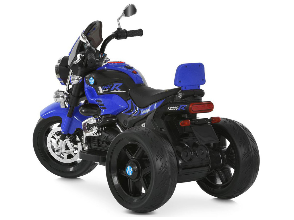 Елетромотоцикл M 6263EL-4, 1х12V7Ah, 2х25W, Bluetooth, USB, TF, музика, світло, синій, Bambi Racer