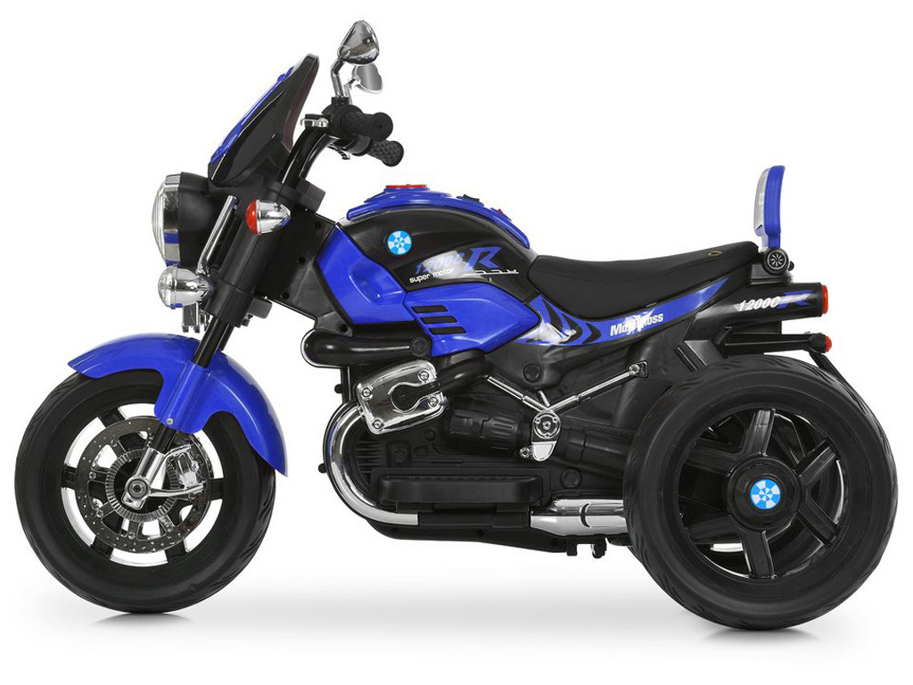 Елетромотоцикл M 6263EL-4, 1х12V7Ah, 2х25W, Bluetooth, USB, TF, музика, світло, синій, Bambi Racer