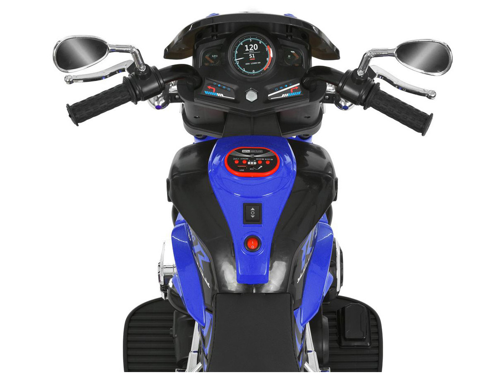 Елетромотоцикл M 6263EL-4, 1х12V7Ah, 2х25W, Bluetooth, USB, TF, музика, світло, синій, Bambi Racer