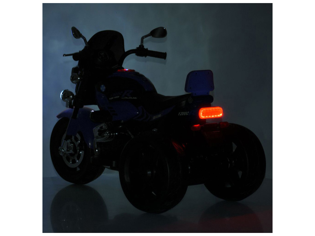 Елетромотоцикл M 6263EL-4, 1х12V7Ah, 2х25W, Bluetooth, USB, TF, музика, світло, синій, Bambi Racer