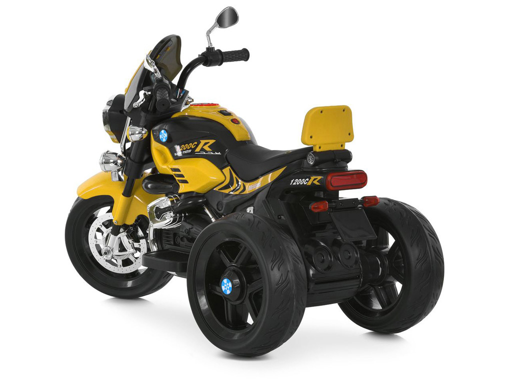 Елетромотоцикл M 6263EL-6, 1х12V7Ah, 2х25W, Bluetooth, USB, TF, музика, світло, жовтий, Bambi Racer