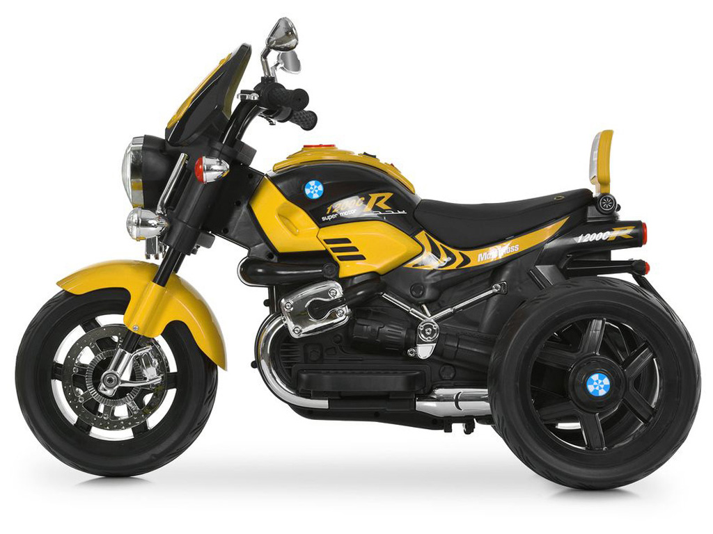 Елетромотоцикл M 6263EL-6, 1х12V7Ah, 2х25W, Bluetooth, USB, TF, музика, світло, жовтий, Bambi Racer