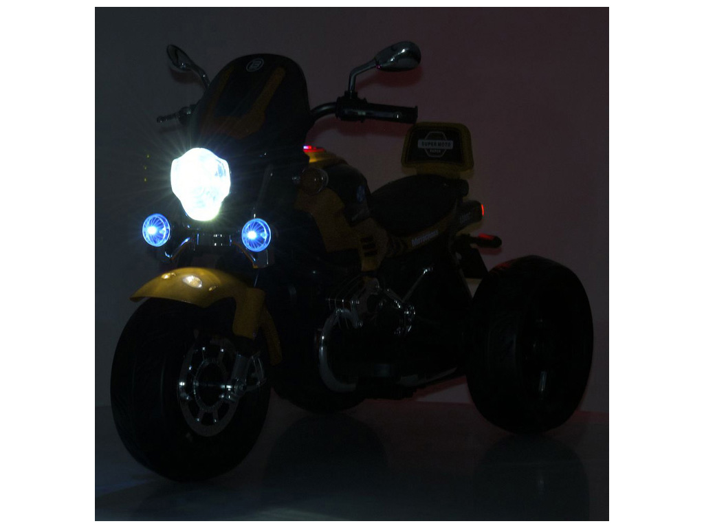 Елетромотоцикл M 6263EL-6, 1х12V7Ah, 2х25W, Bluetooth, USB, TF, музика, світло, жовтий, Bambi Racer