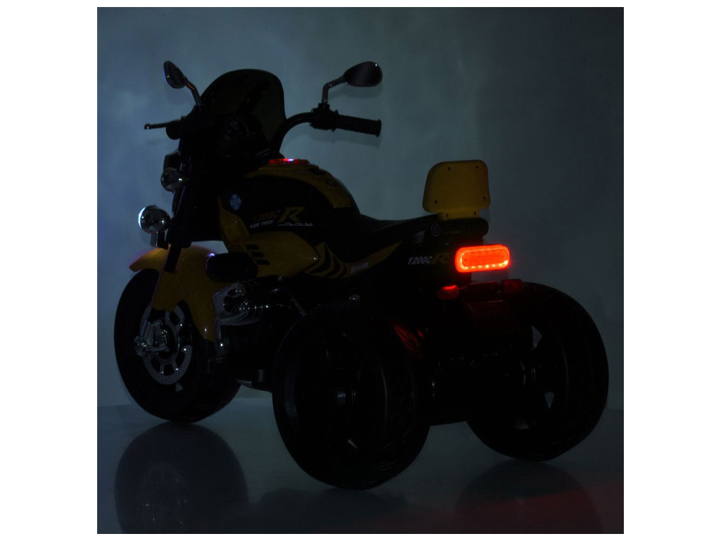 Елетромотоцикл M 6263EL-6, 1х12V7Ah, 2х25W, Bluetooth, USB, TF, музика, світло, жовтий, Bambi Racer