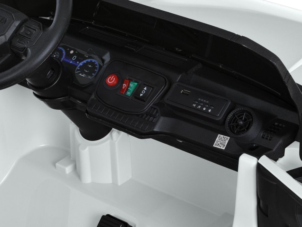 Електромобіль джип M 6280EBLR-1,12V,2×45W, MP3, Bluetooth, EVA колеса, шкіряне сидіння, білий, Bambi