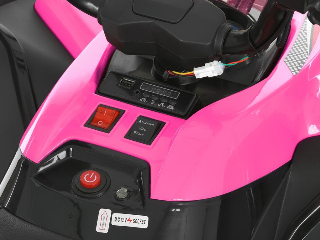 Квадроцикл Bambi Race M 6294EL-8, 2х45W, 1х12V/9AH, EVA, MP3, USB, TF, Blutooth, рожевий