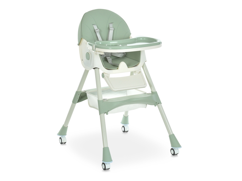 Стільчик для годування, M 6302 Olive, складний, 5-точкові ремені, зелений, Bambi