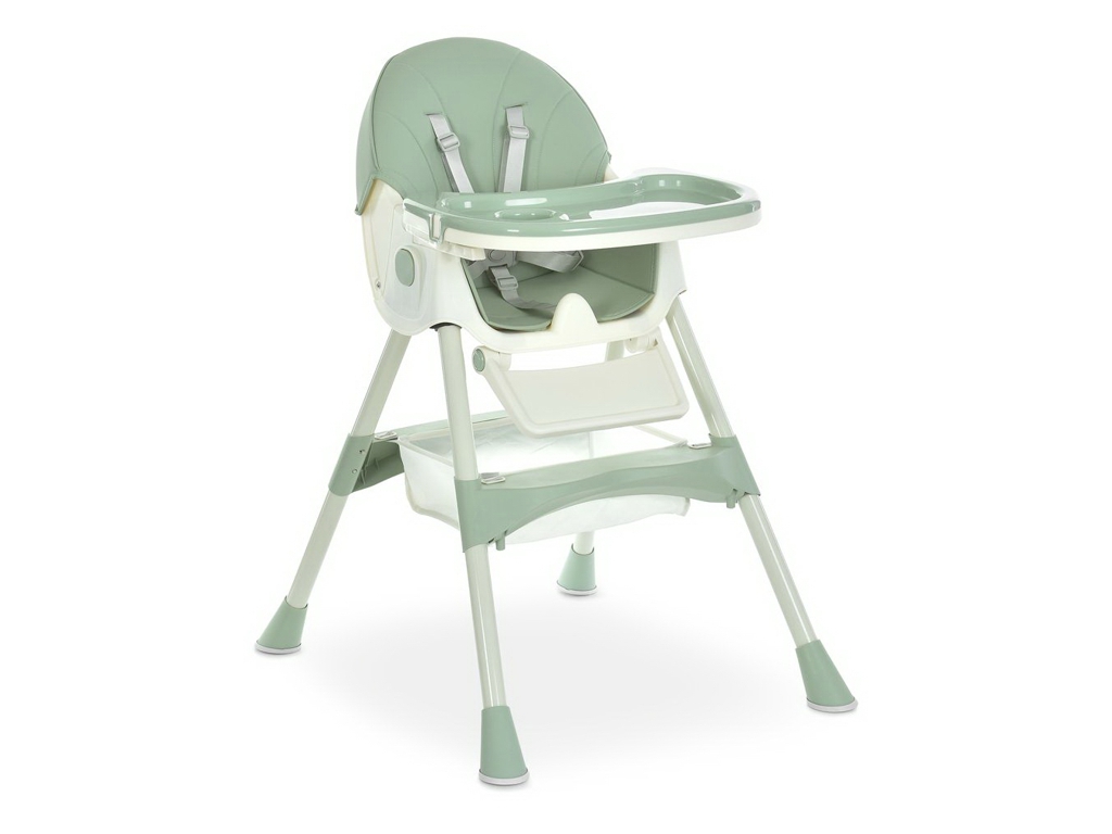 Стільчик для годування, M 6302 Olive, складний, 5-точкові ремені, зелений, Bambi