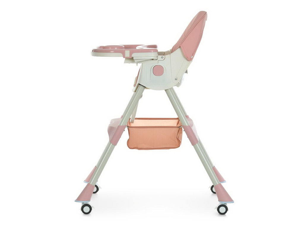 Стільчик для годування, M 6302 Pink, складний, 5-точкові ремені, рожевий, Bambi
