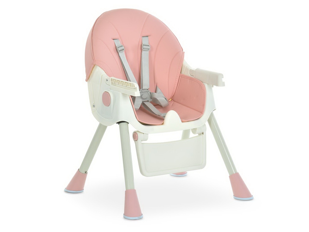 Стільчик для годування, M 6302 Pink, складний, 5-точкові ремені, рожевий, Bambi