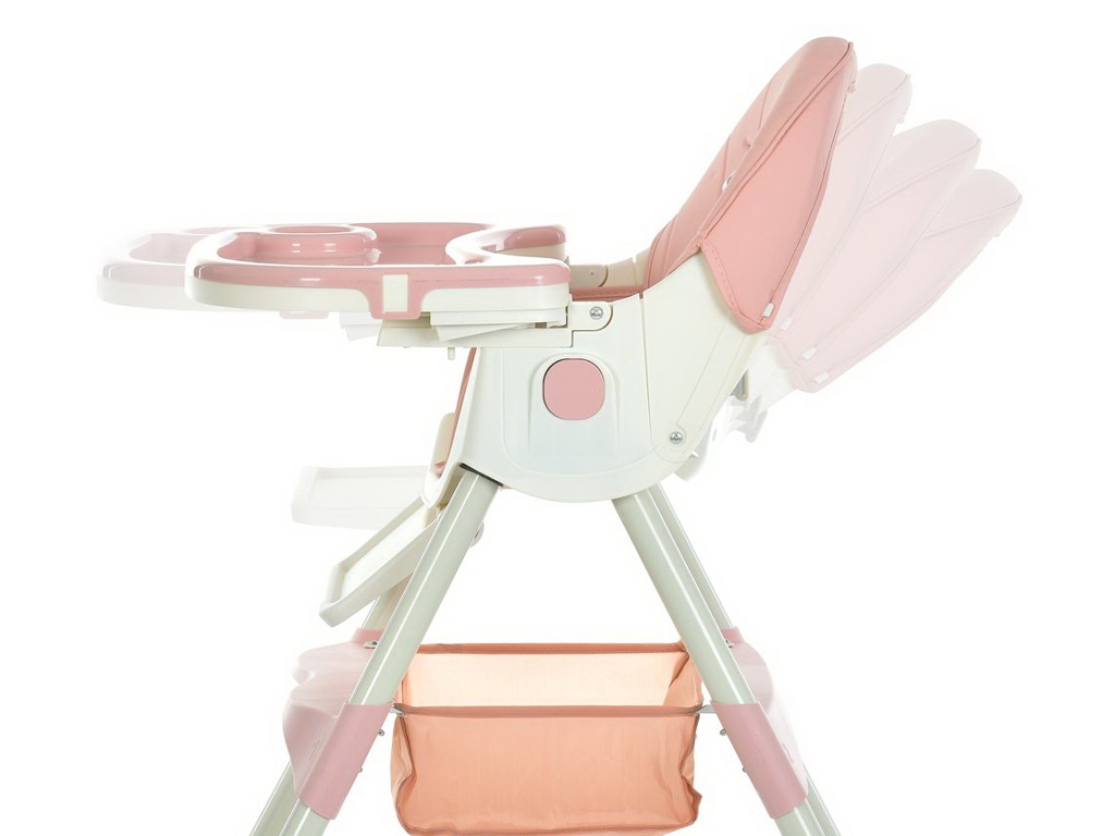 Стільчик для годування, M 6302 Pink, складний, 5-точкові ремені, рожевий, Bambi