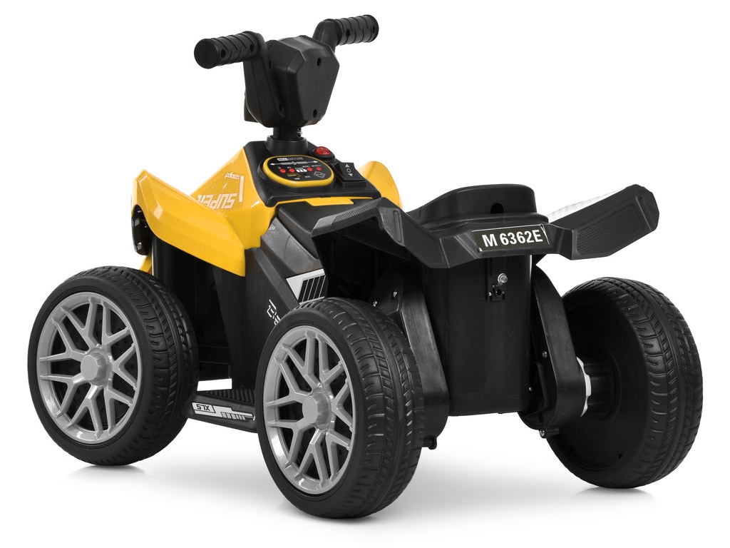 Дитячий електроквадроцикл Bambi Racer M 6362E-6, 1х6V7AH, 62×35W, EVA, Bluetooth,  MP3, USB, жовтий