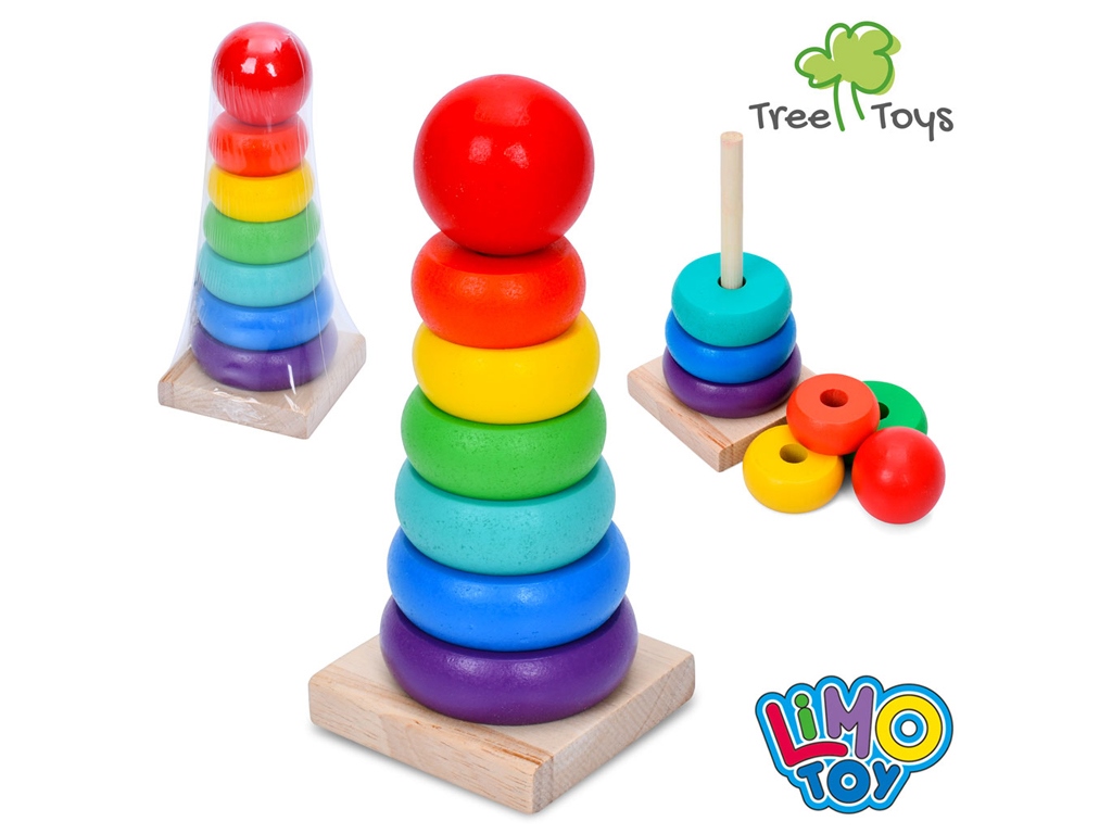 Дерев'яна іграшка Пірамідка 14 см. Tree Toys MD 0819