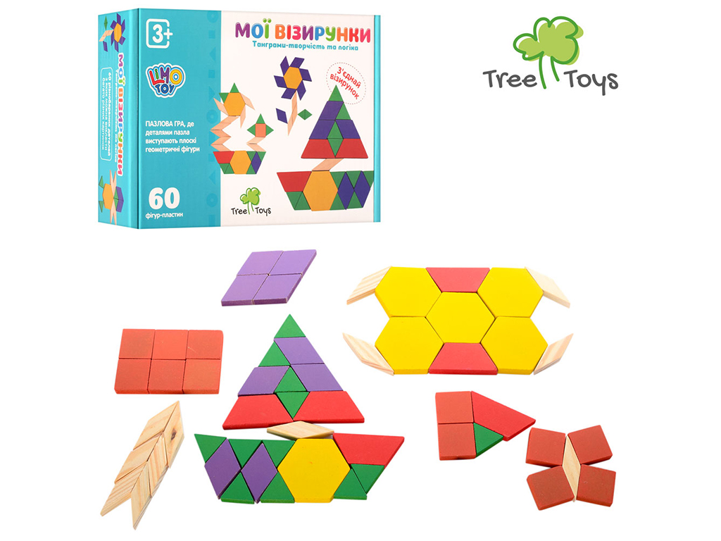 Дерев'яна іграшка Пазли. Tree Toys MD 0944. 60 деталей