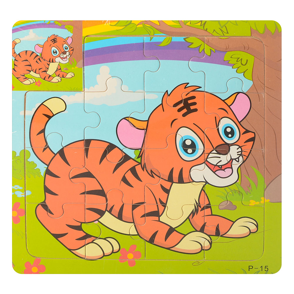 Деревянная игрушка Пазлы животное. MD 1221. 15 деталей
