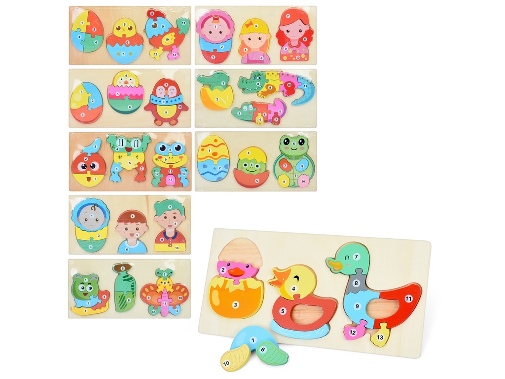 Деревянная игрушка пазлы, 30×15 см, микс видов (цена за 1 шт)