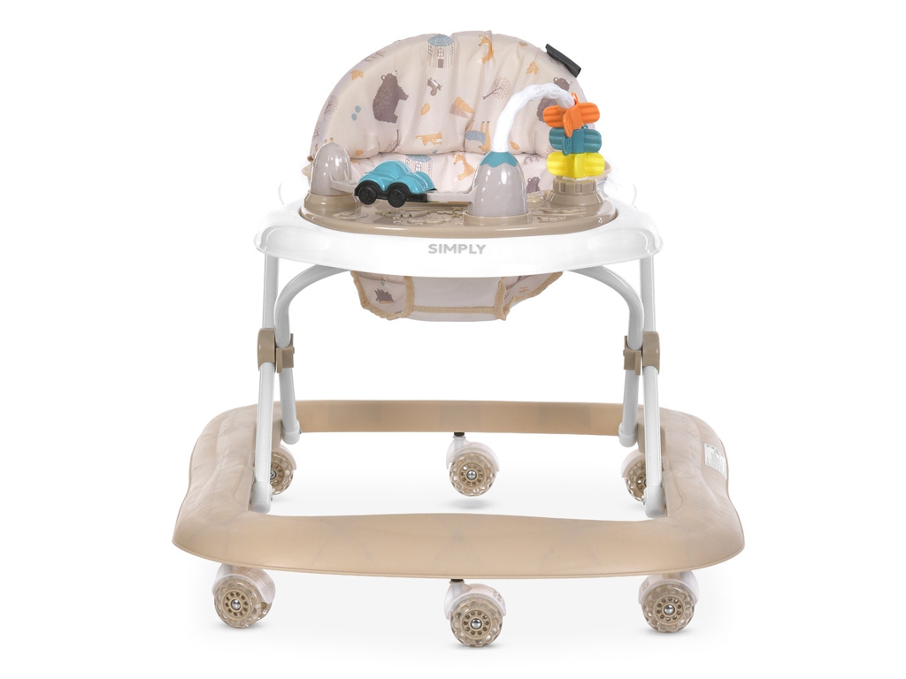 Дитячі ходунки El Camino Simply ME 1215 Beige, музична панель, 8 коліс, регулювання висоти, бежеві