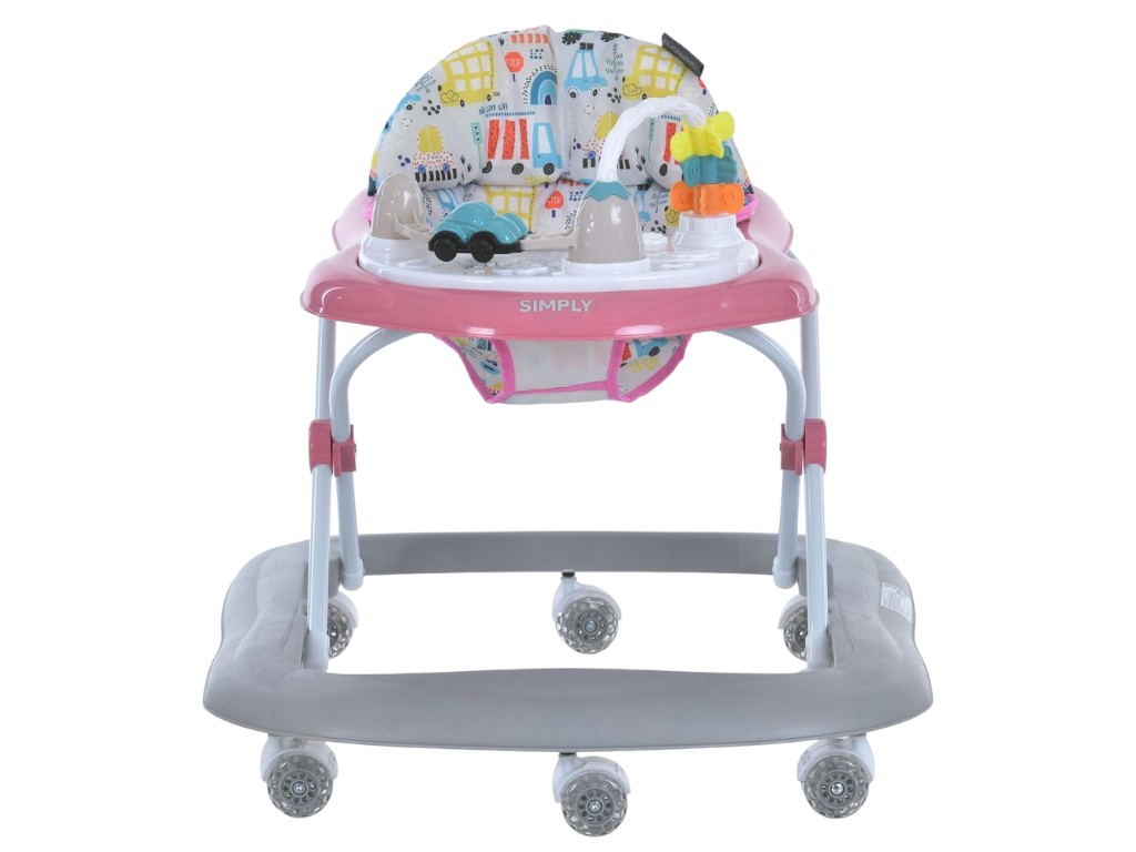 Ходунки El Camino ME 1215 SIMPLY Pink, музичні, 8 коліс, стопор, на батарейках, рожеві