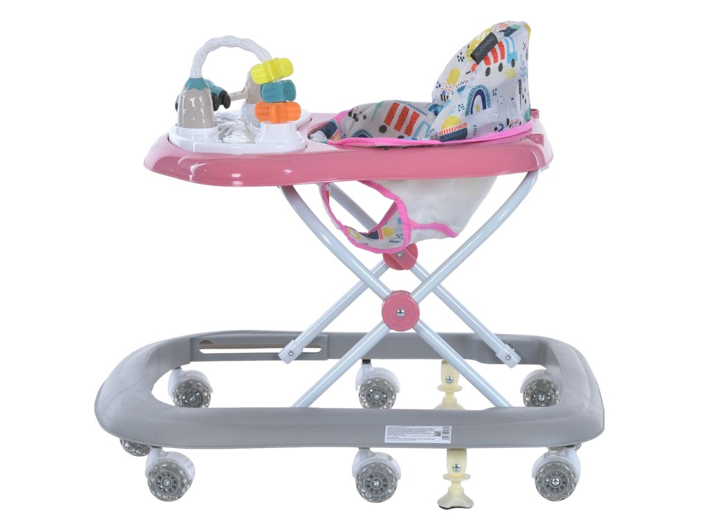 Ходунки El Camino ME 1215 SIMPLY Pink, музичні, 8 коліс, стопор, на батарейках, рожеві