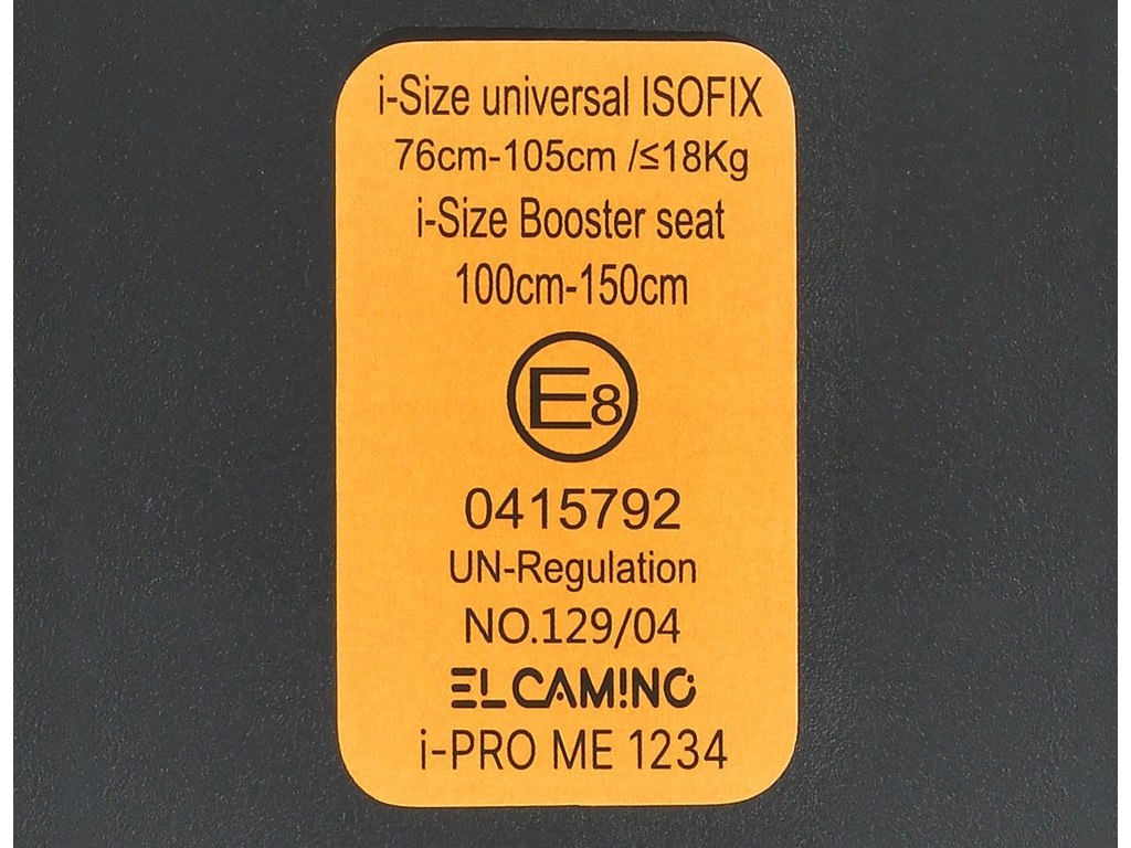Автокрісло дитяче El Camino i-PRO ME 1234 Gray, 76-150 см,  ISOFIX, Top Tether, сірий