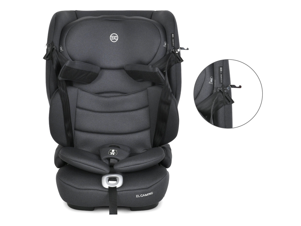 Автокрісло дитяче El Camino i-PRO ME 1234 Gray, 76-150 см,  ISOFIX, Top Tether, сірий