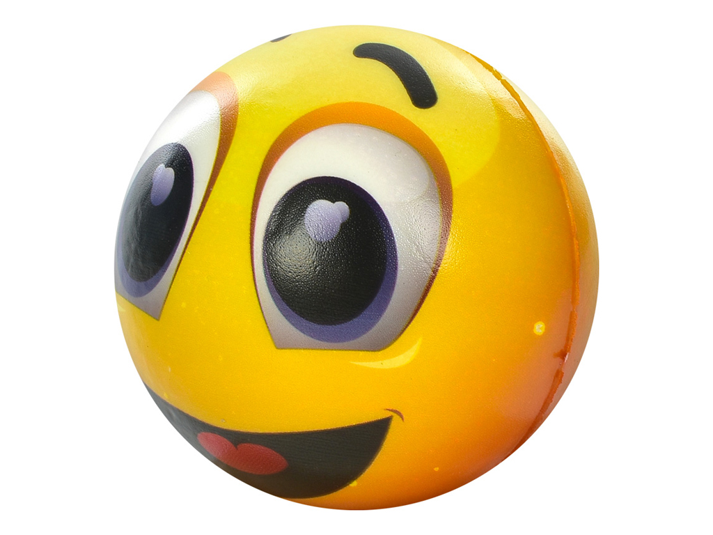 М'яч дитячий фомовий Emoji MS3521-3, 10 см, зі смайлами, мікс видів