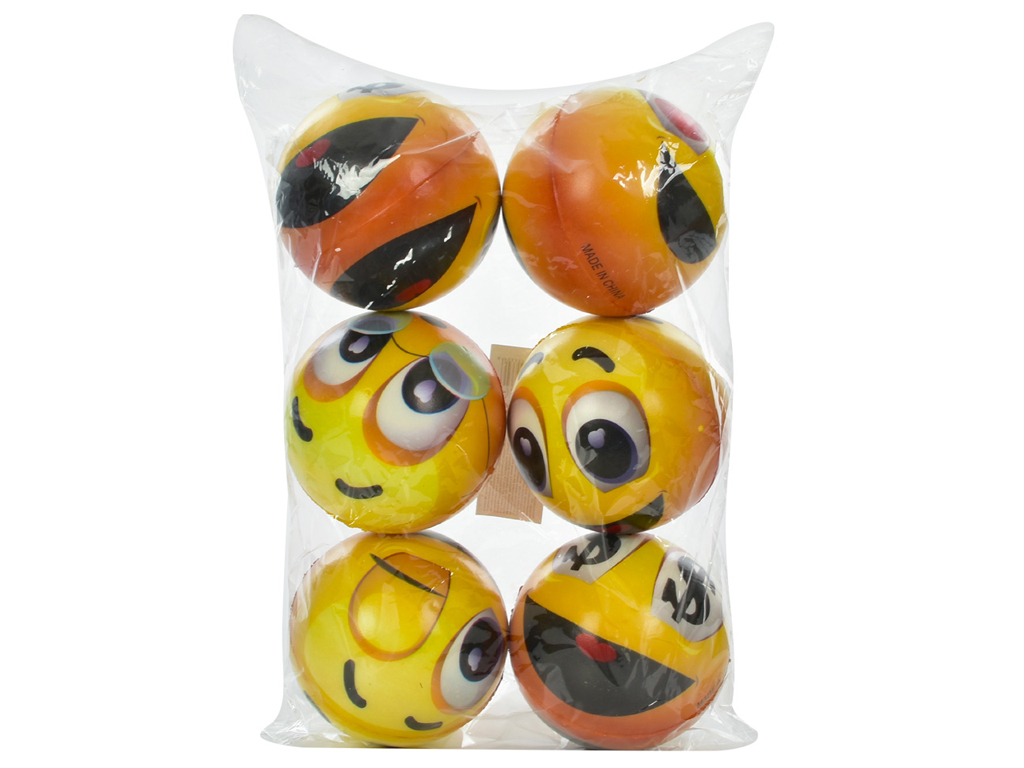 М'яч дитячий фомовий Emoji MS3521-3, 10 см, зі смайлами, мікс видів