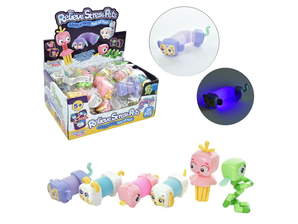 Игрушка антистресс светящийся SS-9128 Животное; 6 видов (цена за 1шт)