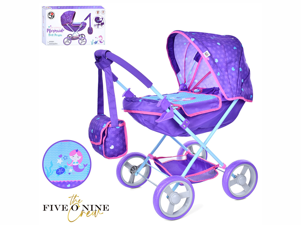 Коляска для ляльок класична з кошиком та сумкою. FiVEoNiNE T725028