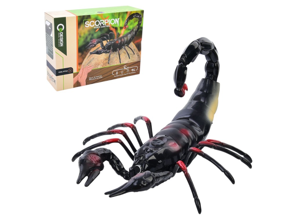 Игрушка скорпион интерактивный Scorpion TT8002, 26 см, реагирует на руку, звук и свет.