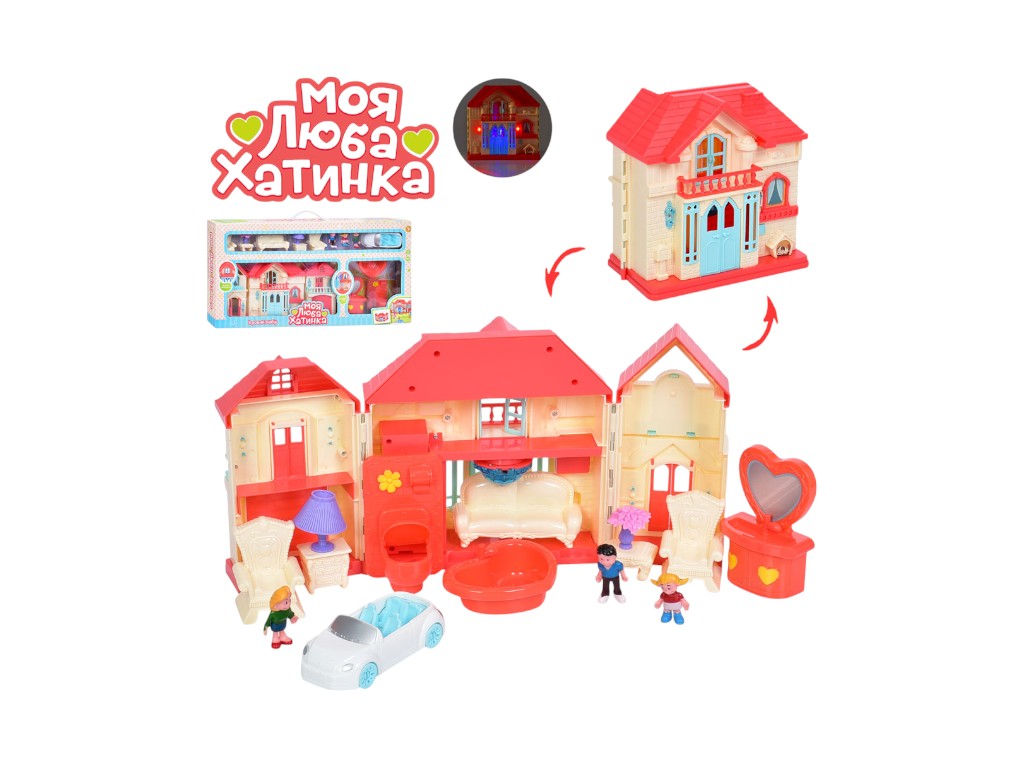 Дом для кукол со светом и звуком WD-933D, 64 см, мебель и фигурки, Limo Toy