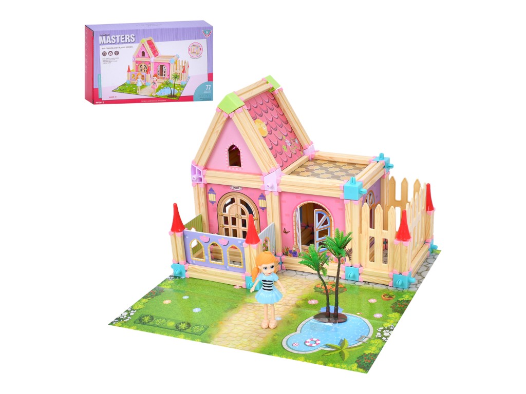 Будинок для ляльок WF251-2 з фігурками, 24 см, 77 деталей, BabyToys
