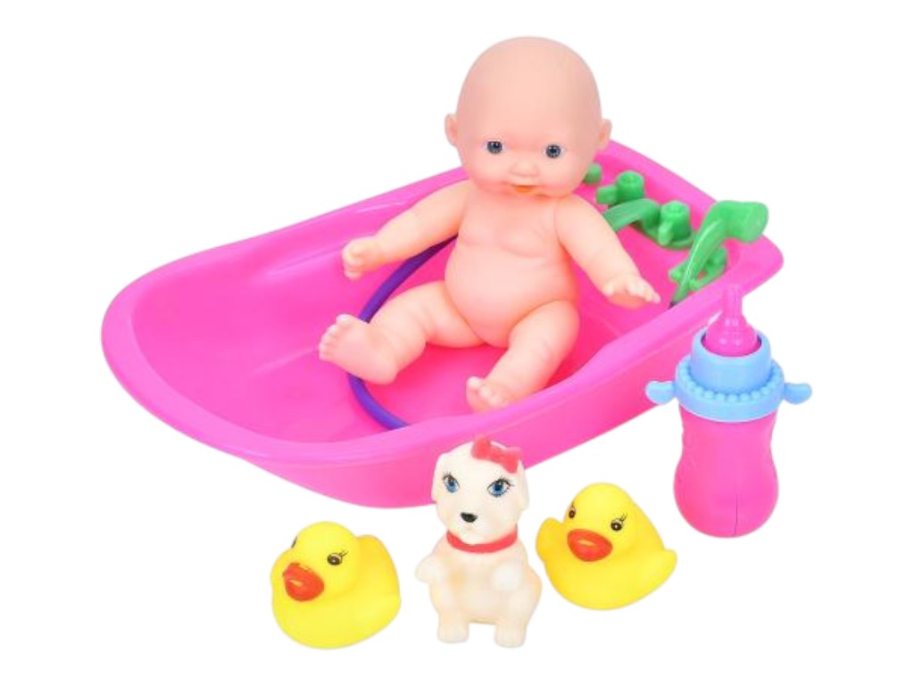 Пупс в ванночке XM2432 11 см, с аксессуарами, Limo Toy