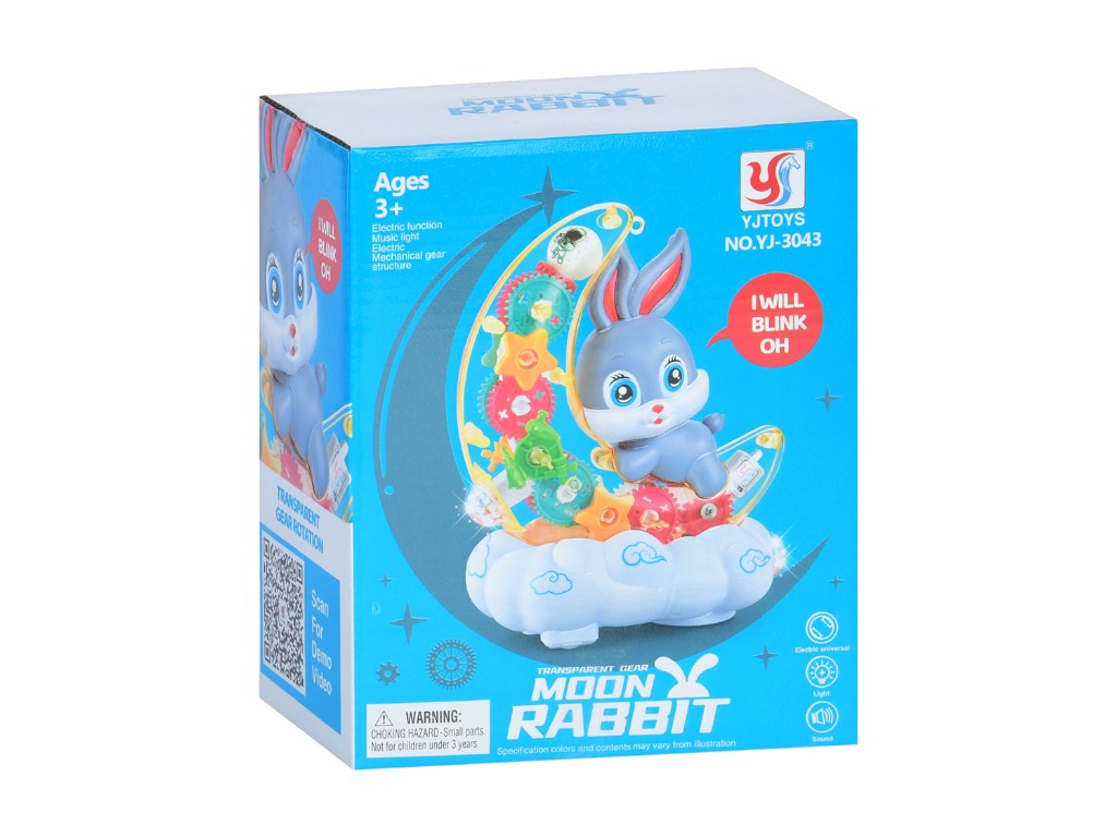 Игрушка музыкальная Кролик на луне, танцует, свет, музыка, подвижные шестерни.