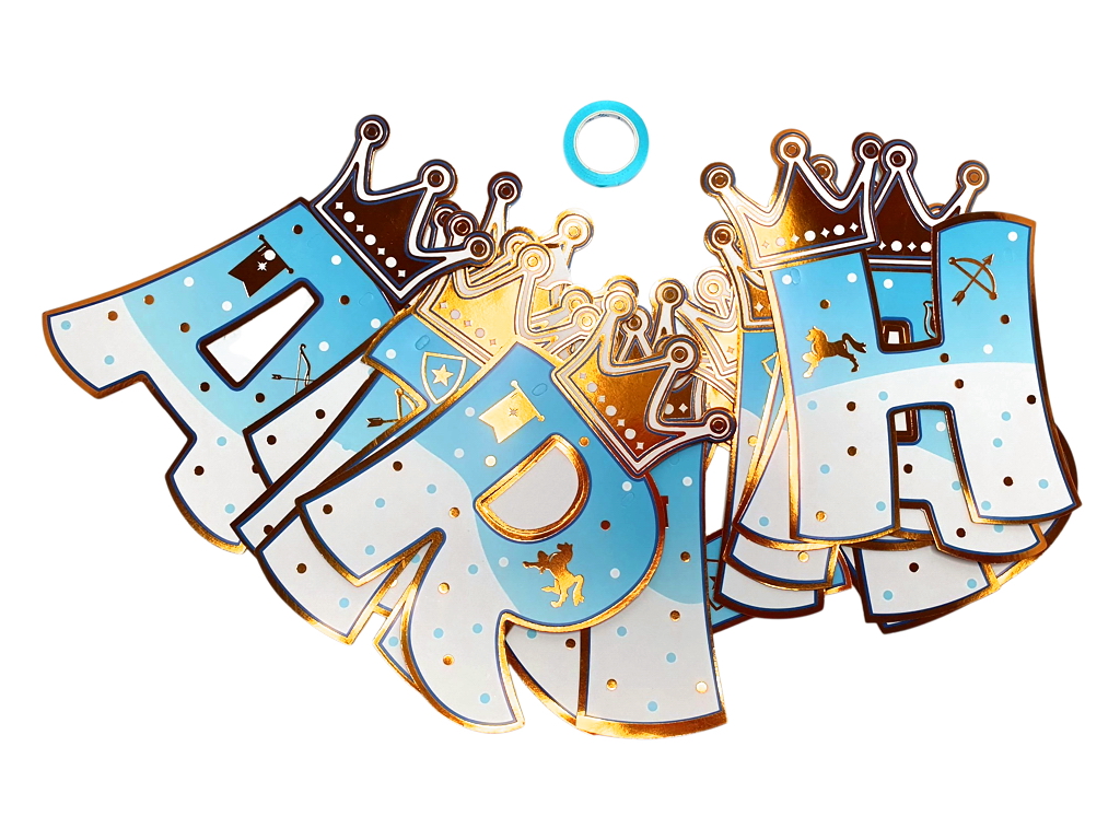 Растяжка Happy Birthday Корона, 19×12,5 см 10257