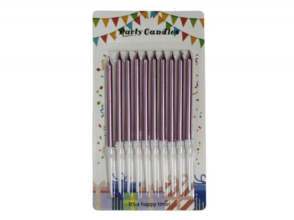 Набір свічок для торта декоративні, 10 шт, 10 см, рожеве золото, Party Candle 10642
