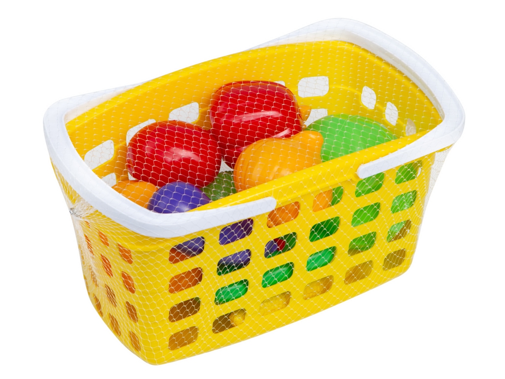 Корзина игровая с овощами, 4 вида, BAMSIC 010/7 (цена за 1 набор)