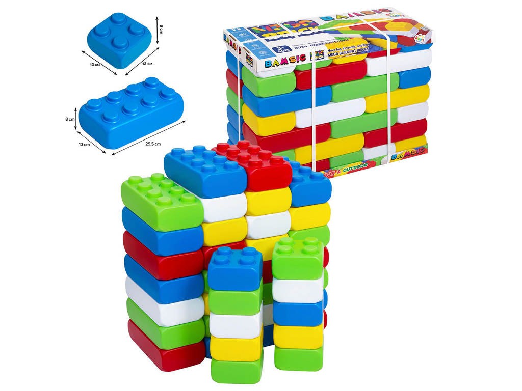 Конструктор большие блоки Mega Brick Bamsic №4, 25,5 см, сборные элементы, BAMSIC