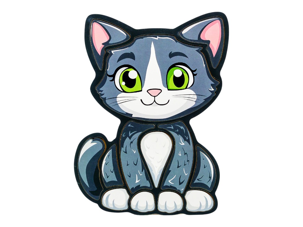 Деревянный пазл «Котик», 13 элементов, PuzzleOk