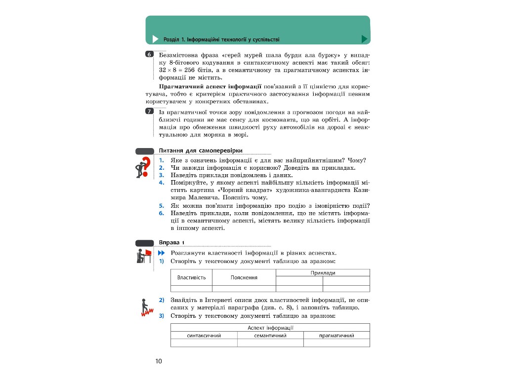 Підручник "Інформатика", 10-11 клас стандарт, О. Бондаренко, В. Ластовецький, Ранок