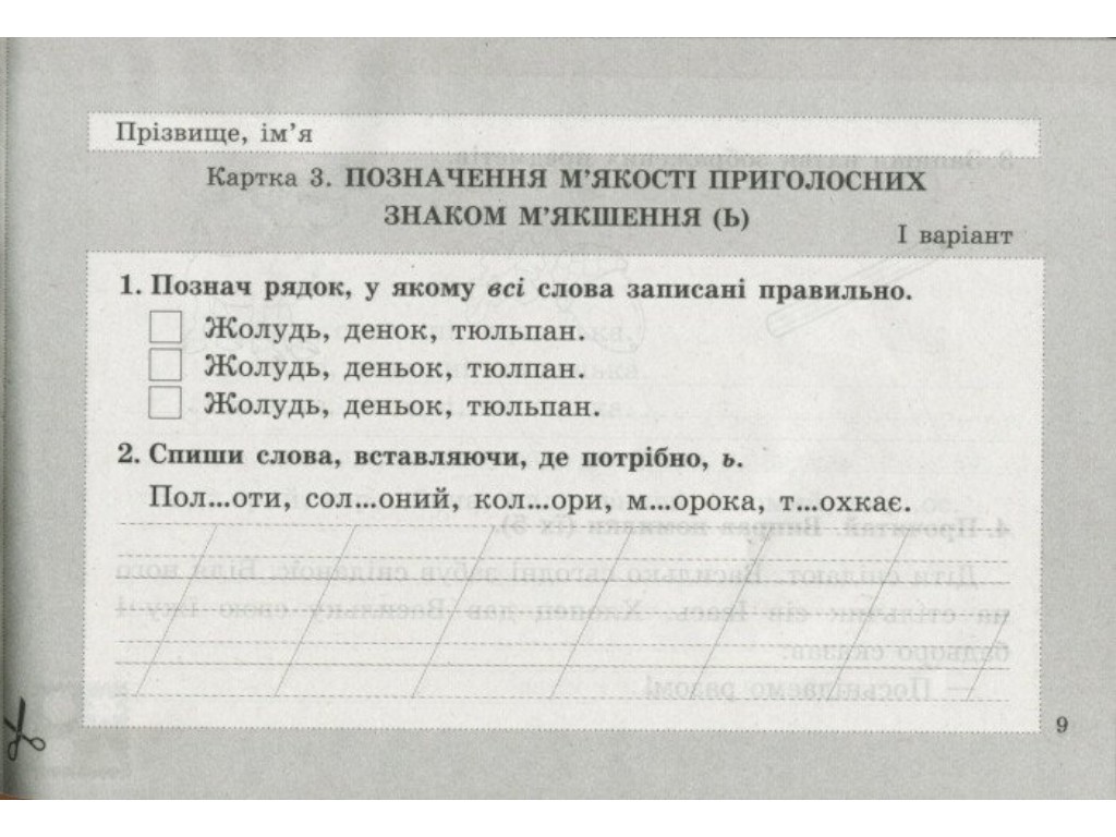 НУШ Диагностические карты по русскому языку. 2 класс, Шевчук, Буква ЛТД
