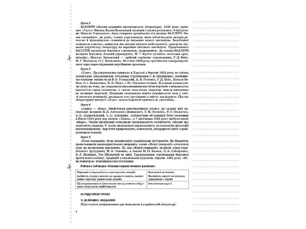 Посібник „Мій конспект. Українська література. 11 клас. І семестр“, 11 кл., О. В. Слюніна, Основа