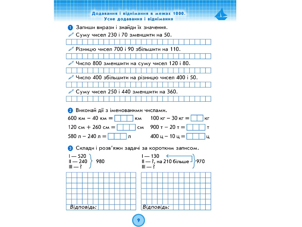 Робочий зошит "Математика", 3 клас, ч.2, до підручника Н. Листопад, К. Шевченко, Г. Щербак, Ранок