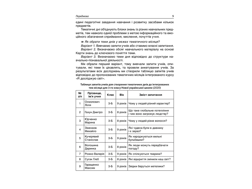 Посібник "Тематичні дні у 3 класі", О.В. Кирилова, Основа