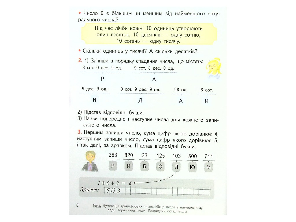 Учебник "Математика", 4 класс НУШ часть 1, О. Гись, И. Филяк, Ранок