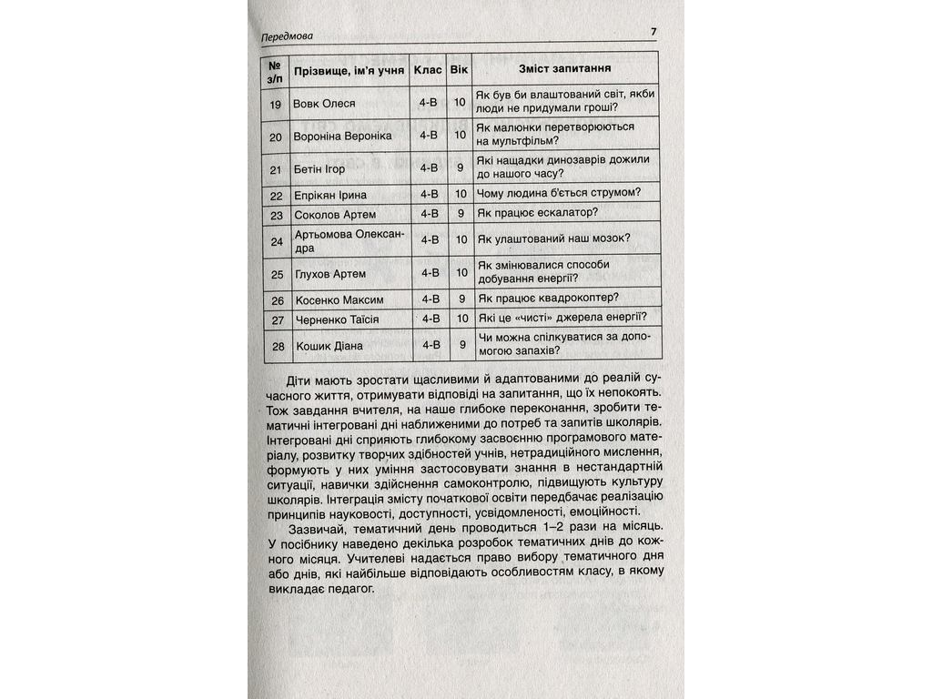 Посібник "Тематичні дні 4 класу", О.В. Кирилова, Основа